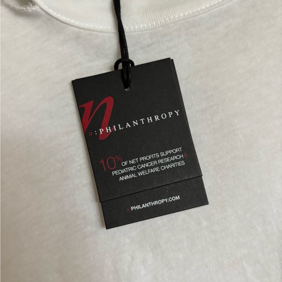 Philanthropy Alexa white distressed long sleeve T shirt size Large New! - Picture 6 of 7